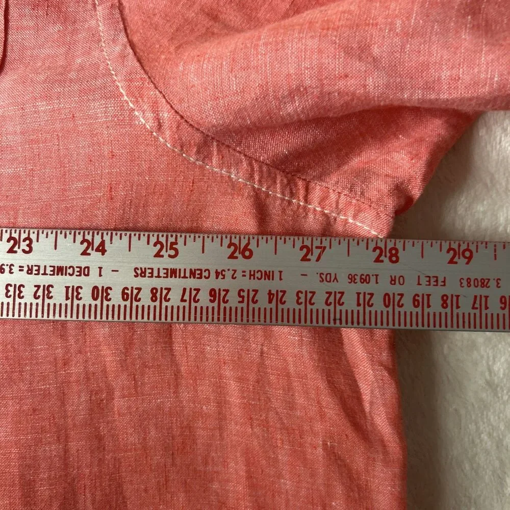 TOMMY BAHAMA RELAX Men's Coral 100% Linen Buttoned L/S Shirt Sz 2XL TTG